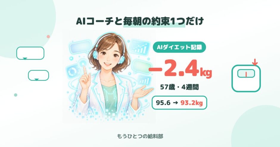 AIダイエット記録：AIコーチと毎朝の約束1つだけで4週間−2.4kg
