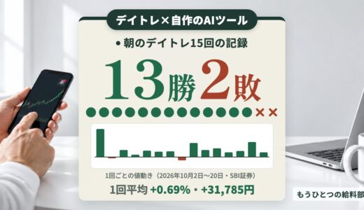 デイトレのAIは勝てない？自作ツールで15回13勝した57歳の実弾記録