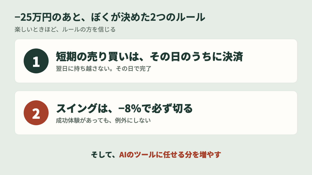 太陽誘電の損切りのあとに決めた2つのルール